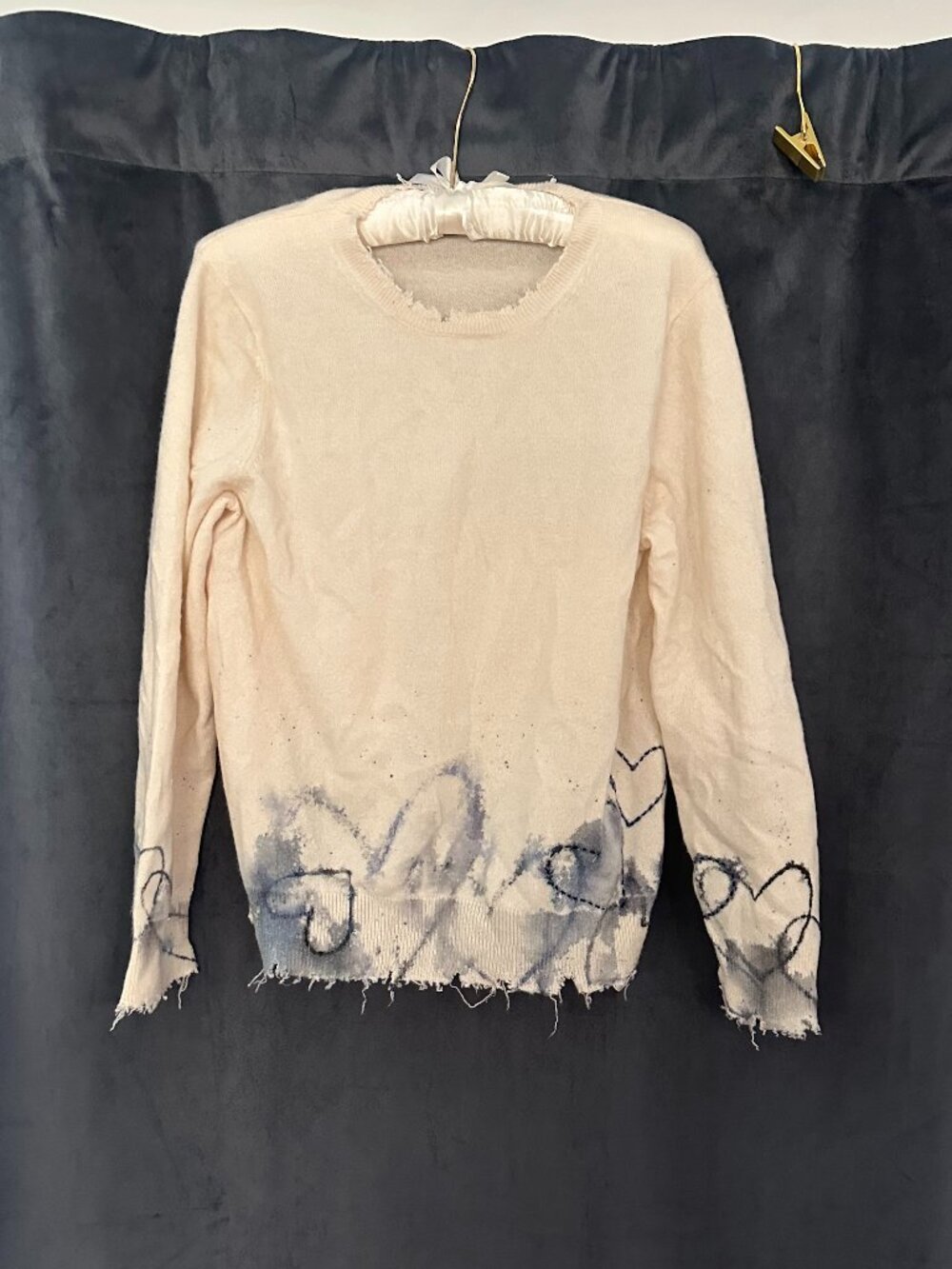 Rosea Cor Distressed Heart Sweater